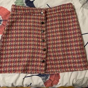 Zara pink tweed mini skirt